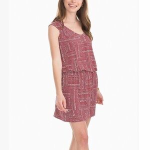 🆕 Chianti Abstract Gameday Cap-Sleeve Drop-Waist Dress